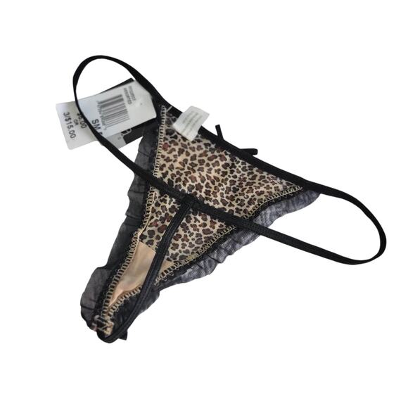 Y2k Biatta sexy micro thong Panties Animal Print Mesh Discontinued Sz 5/SM - Picture 4 of 7
